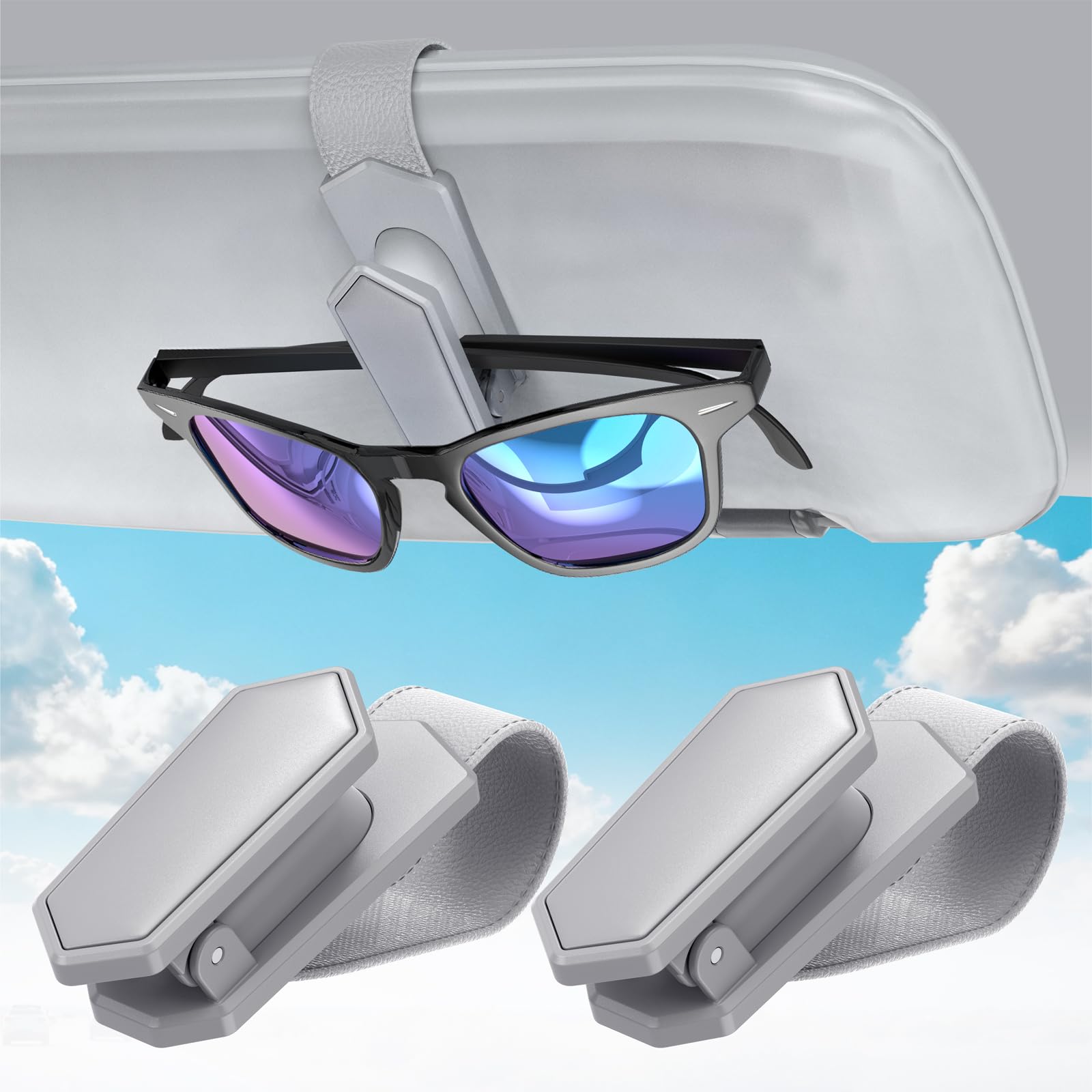 Veharvim Silicone-Padded Car Visor Sunglasses Holder