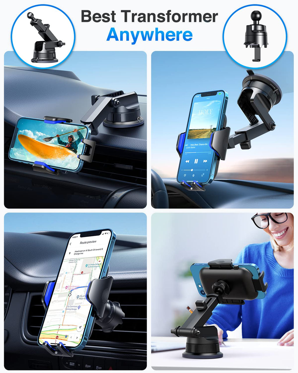 VANMASS Military-Grade Suction Car Phone Mount