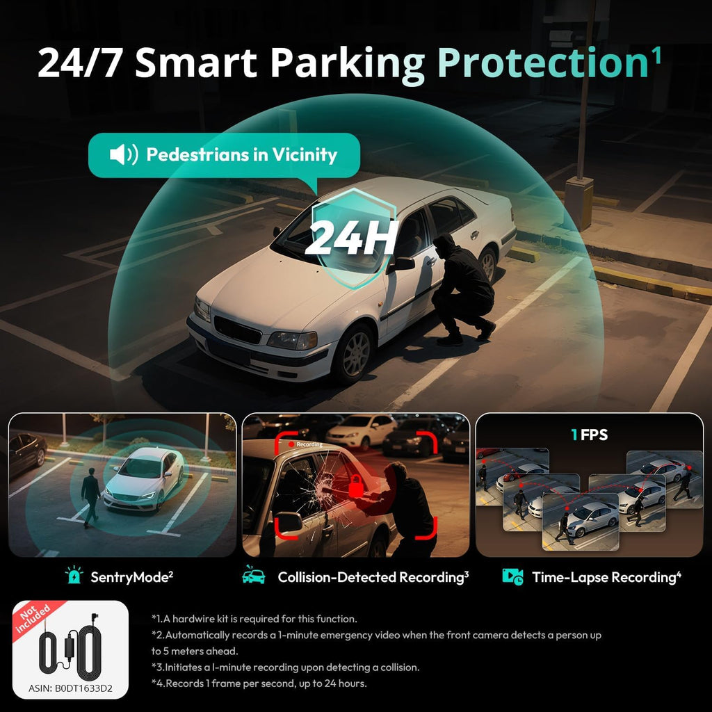 BOTSLAB G980H 4-Channel 360° Car Dash Camera System