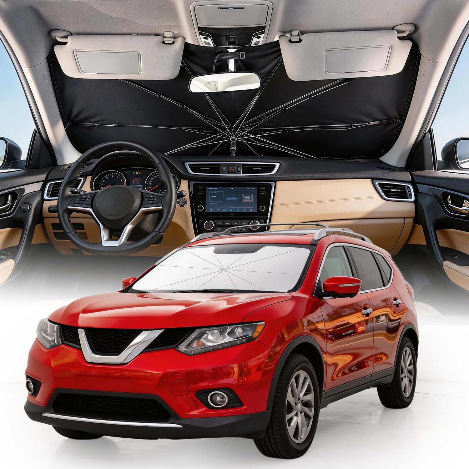 Weektic 2026 Upgraded Custom-Fit Windshield Sun Shade
