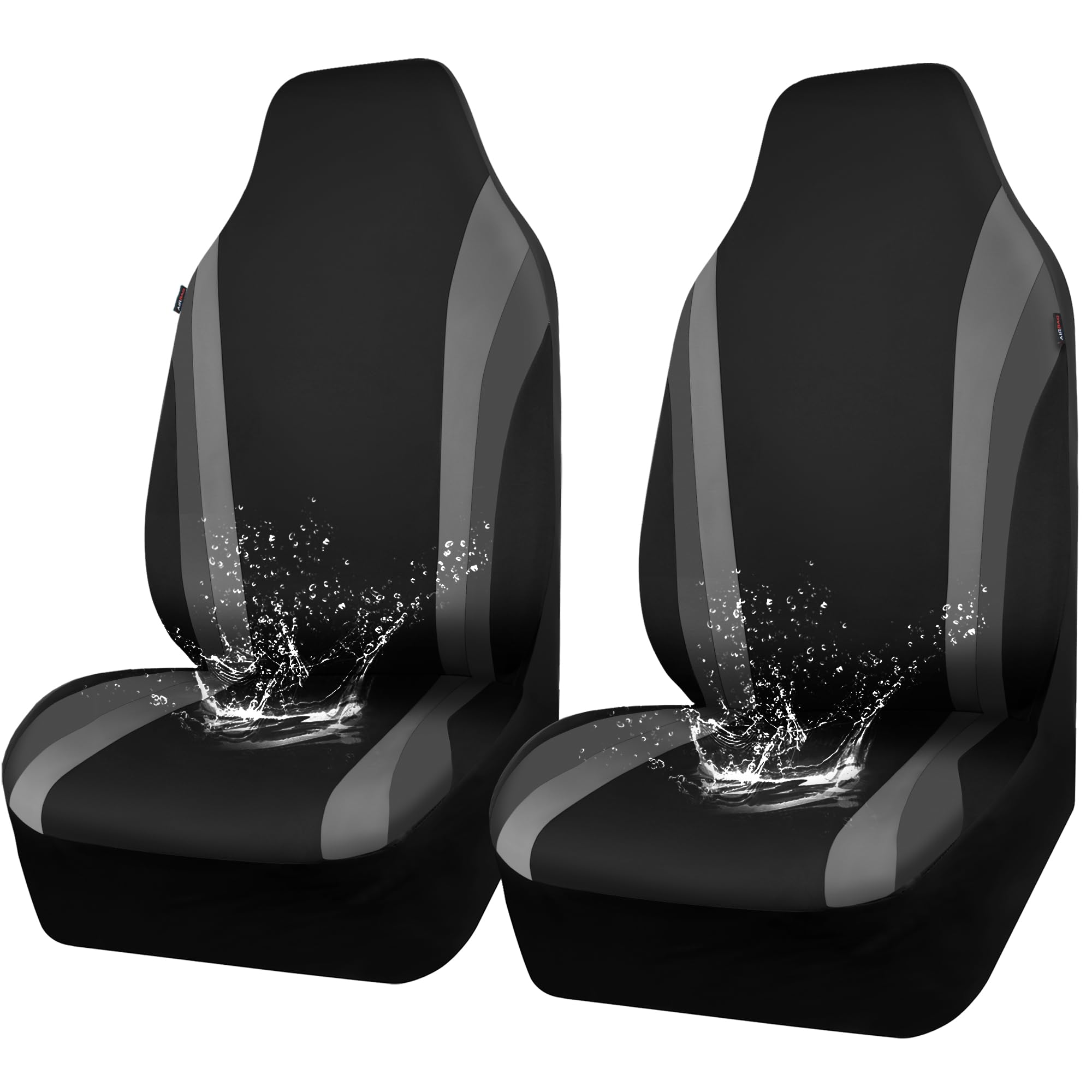 CAR PASS AquaShield Line Rider Car Seat Covers for Front Seats Only, Waterproof Seat Covers for Cars, Neoprene Two Front High Back Bucket Seat Cover Set
