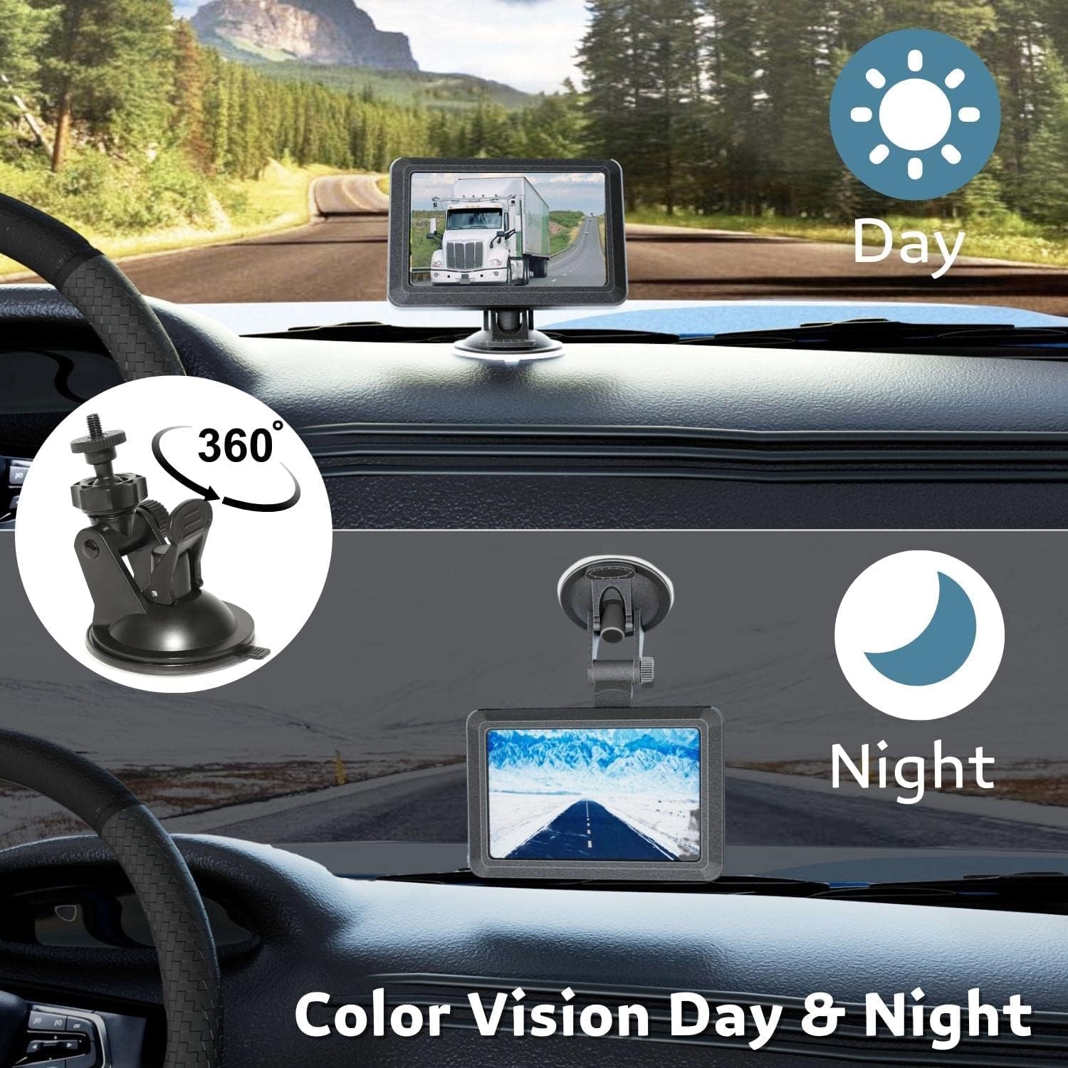 EWAY Dual 1080P Magnetic Wireless Backup Camera System