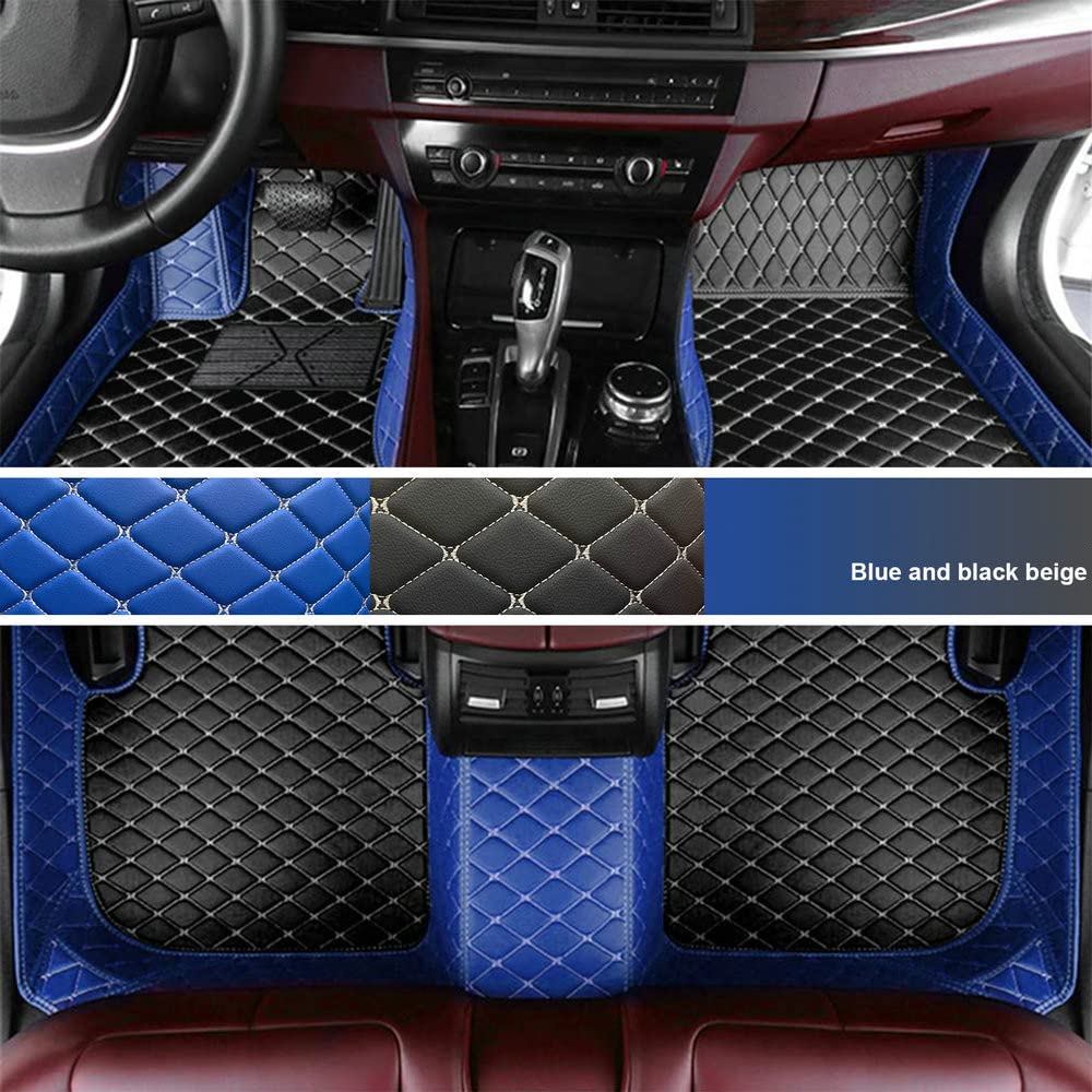 Custom Personalized Floor Mats for Cars - Luxury Full Coverage All Weather Mats, Anti-Slip Leather Mat Set, Fit for 99% of Cars, SUVs & Trucks