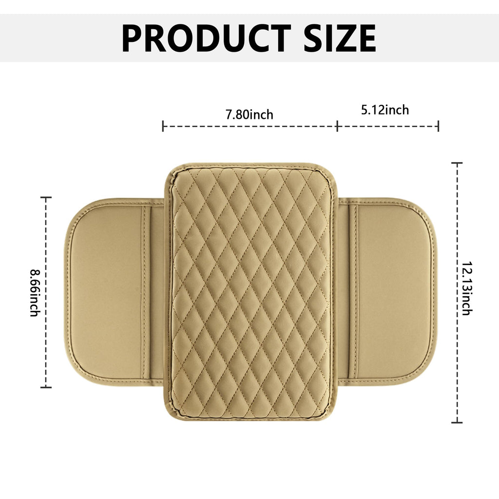 Stacool Upgraded Car Center Console Cover,Microfiber Leather Car Armrest Cover Cushion with 2 Storage Bags,Universal Car Armrest Storage Box