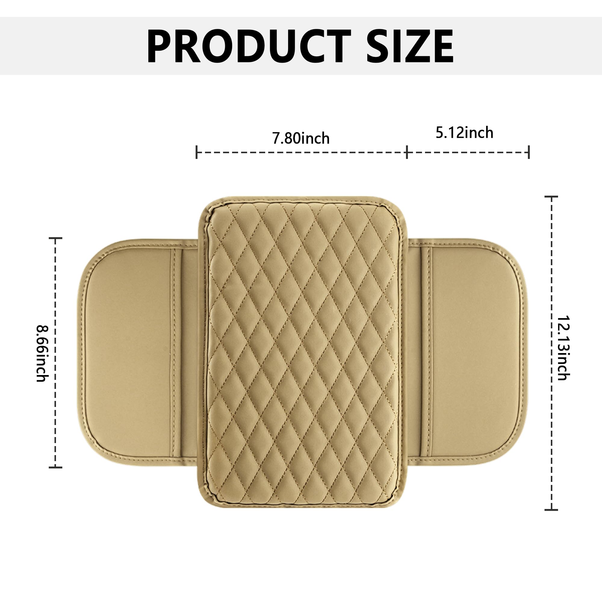 Stacool Upgraded Car Center Console Cover,Microfiber Leather Car Armrest Cover Cushion with 2 Storage Bags,Universal Car Armrest Storage Box