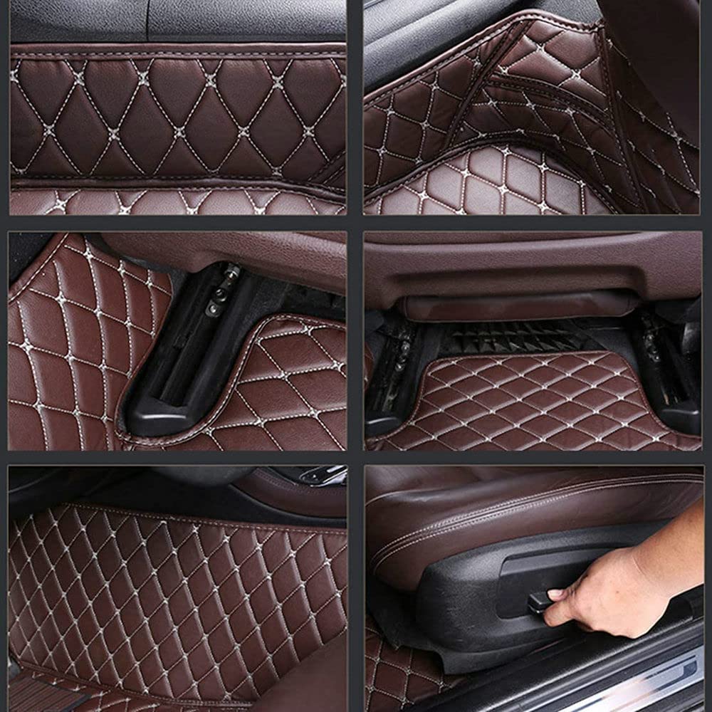 Custom Personalized Floor Mats for Cars - Luxury Full Coverage All Weather Mats, Anti-Slip Leather Mat Set, Fit for 99% of Cars, SUVs & Trucks