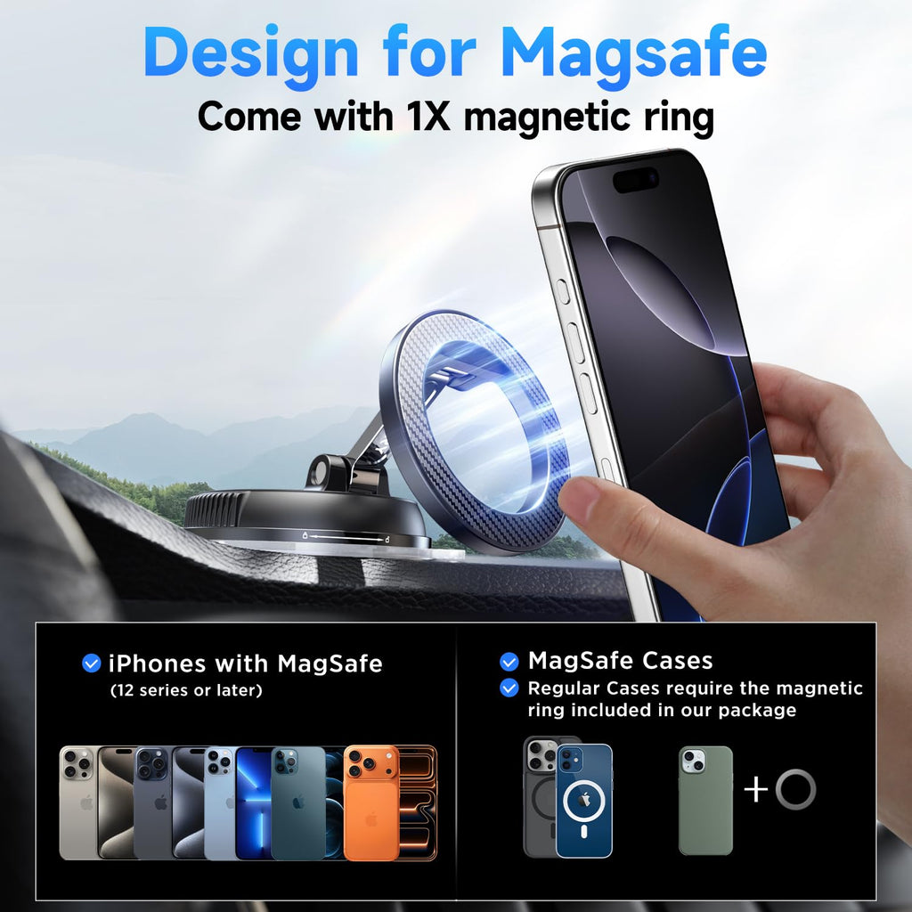 ANDERY 360° MagSafe Magnetic Car Phone Mount with Suction