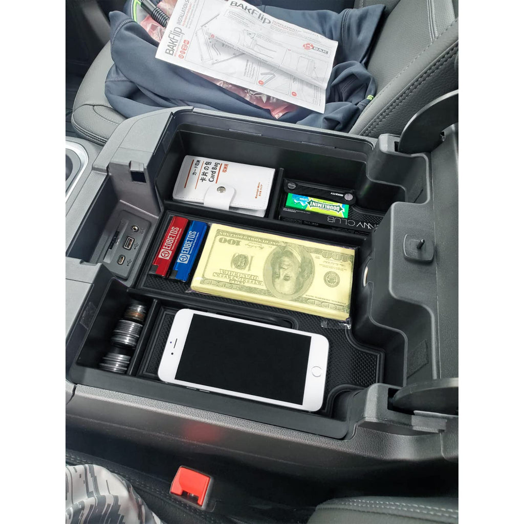 Full Size Center Console Organizer Tray Compatible with 2019-2022 Chevy Silverado/GMC Sierra 1500 and 2020 2021 2022 Silverado/Sierra 2500HD 3500HD Accessories -Full Console w/Bucket Seats ONLY