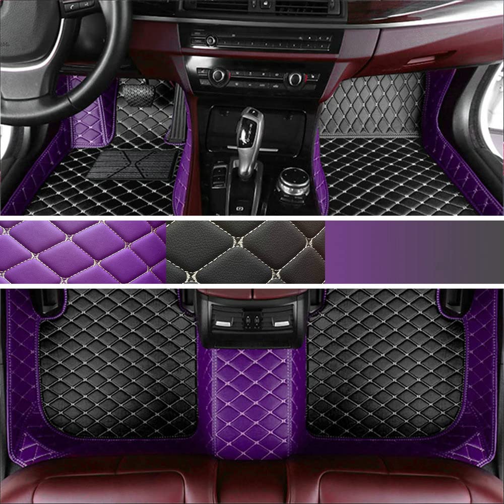 Custom Personalized Floor Mats for Cars - Luxury Full Coverage All Weather Mats, Anti-Slip Leather Mat Set, Fit for 99% of Cars, SUVs & Trucks