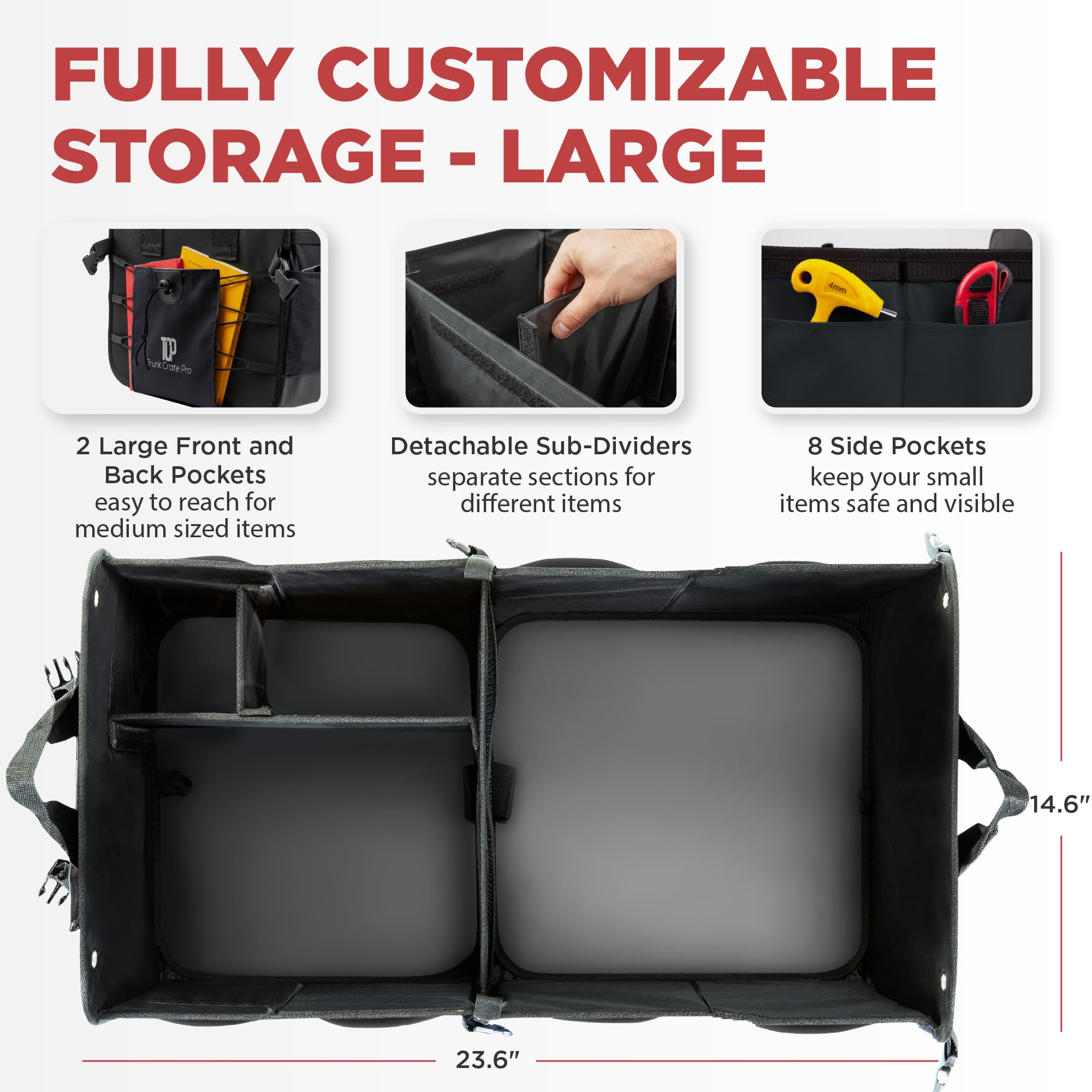 TrunkCratePro Foldable SUV & Car Trunk Storage Organizer
