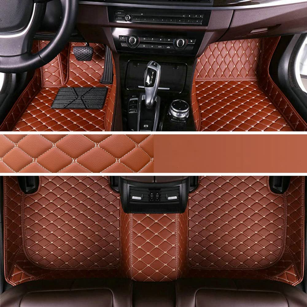 Custom Personalized Floor Mats for Cars - Luxury Full Coverage All Weather Mats, Anti-Slip Leather Mat Set, Fit for 99% of Cars, SUVs & Trucks