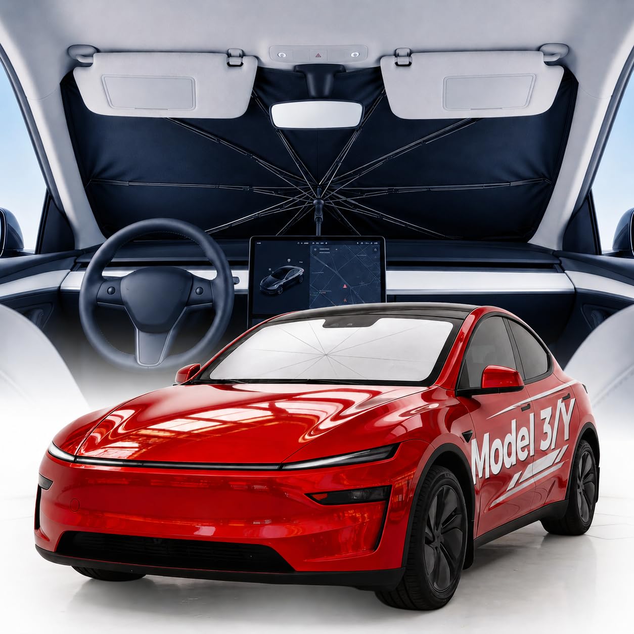 Weektic 2026 Upgraded Custom-Fit Windshield Sun Shade