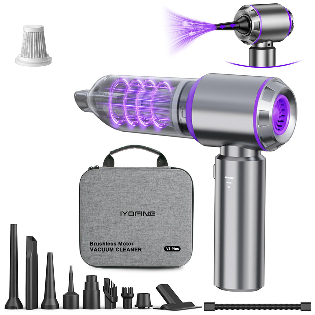 IYOFINE 21,000Pa 4-in-1 Cordless Car Vacuum & Air Duster