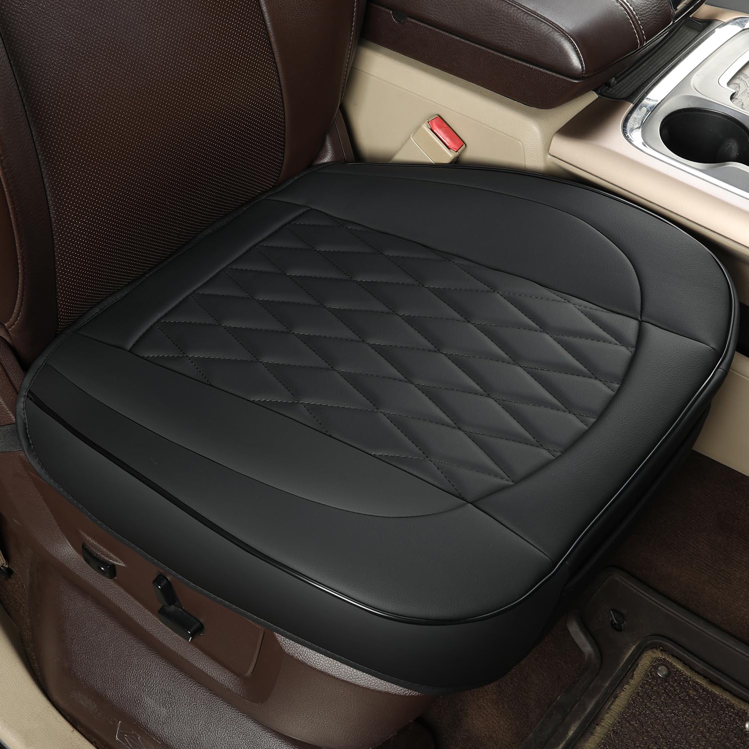 GIANT PANDA Premium PU Leather Front Car Seat Cover Protector Anti-Slip Bottom Seat Cover Fits 95% of Vehicles