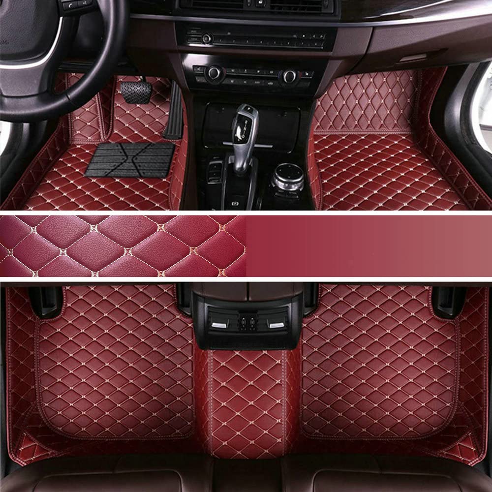 Custom Personalized Floor Mats for Cars - Luxury Full Coverage All Weather Mats, Anti-Slip Leather Mat Set, Fit for 99% of Cars, SUVs & Trucks