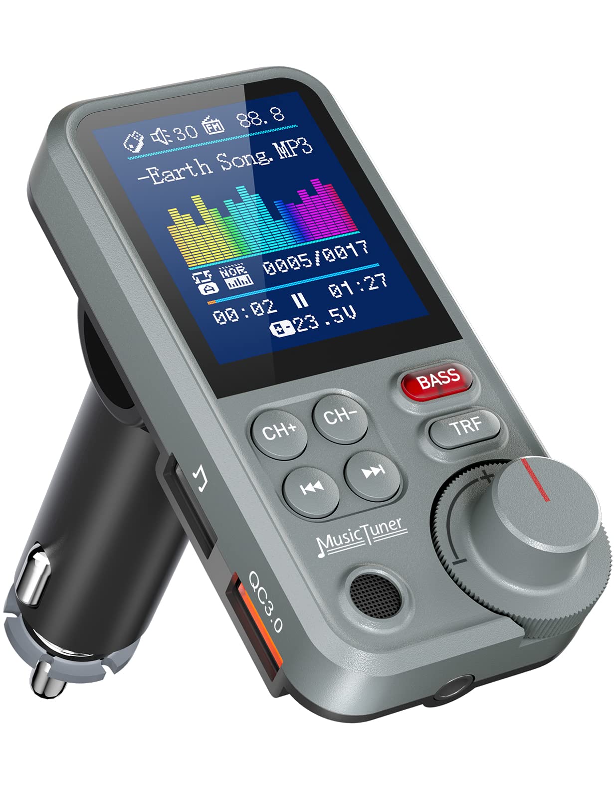Nulaxy KM30 Bluetooth FM Transmitter with 1.8-Inch Display