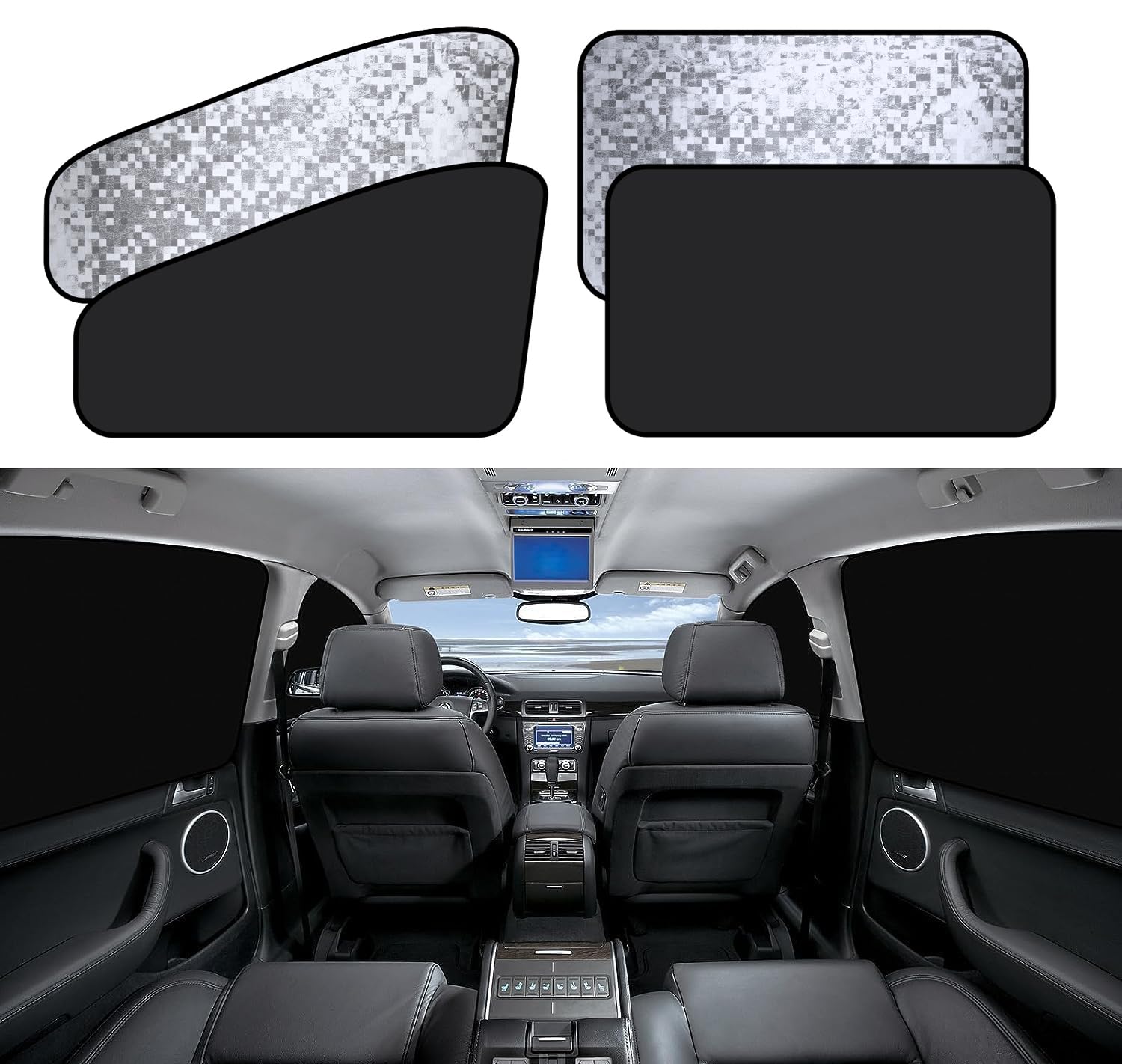 4-Pack Car Window Sun Shades for Side & Rear Windows