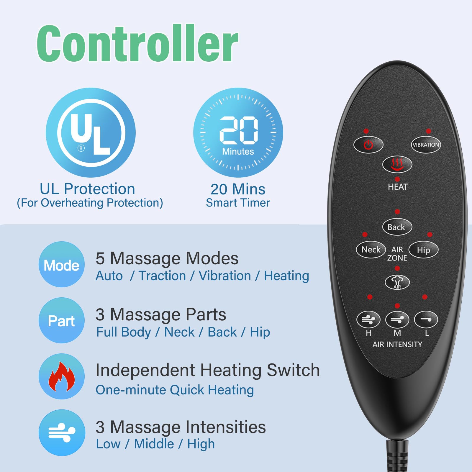 COMRELAX Back Massager Cushion for Automotive Seats