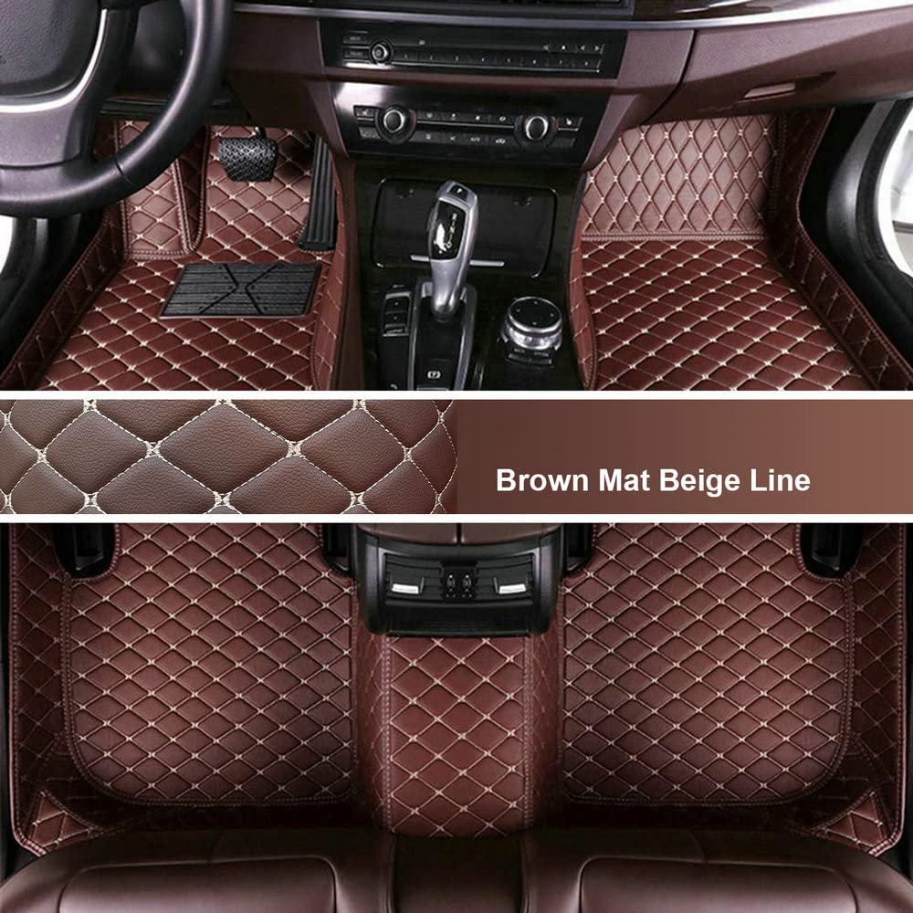 Custom Personalized Floor Mats for Cars - Luxury Full Coverage All Weather Mats, Anti-Slip Leather Mat Set, Fit for 99% of Cars, SUVs & Trucks