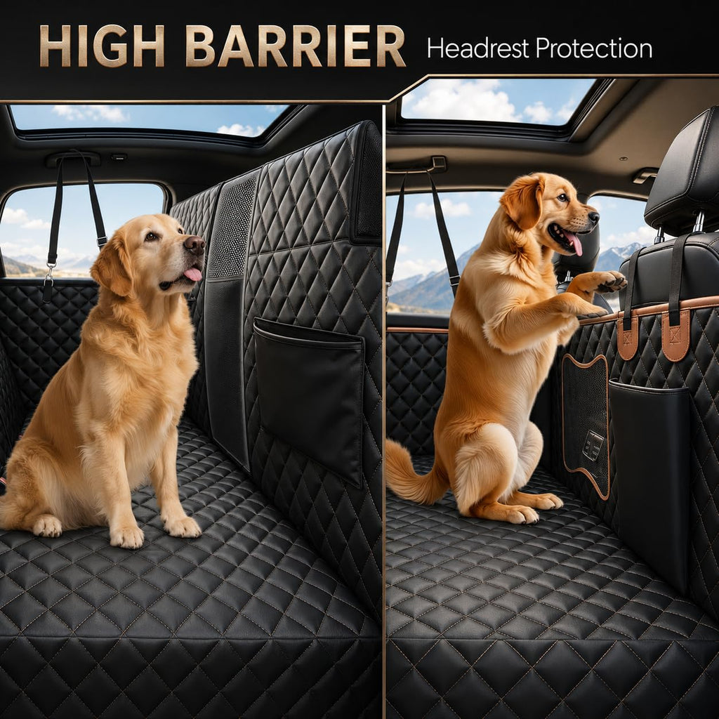 Back Seat Extender for Dogs,Dog Car Seat Cover for Back Seat with Hard Bottom Holds 500 lbs,Car Seat Protector,Waterproof Extender for Dogs,Dog HammockPet Bed for Full-Size Cars,SUVs, Small Trucks