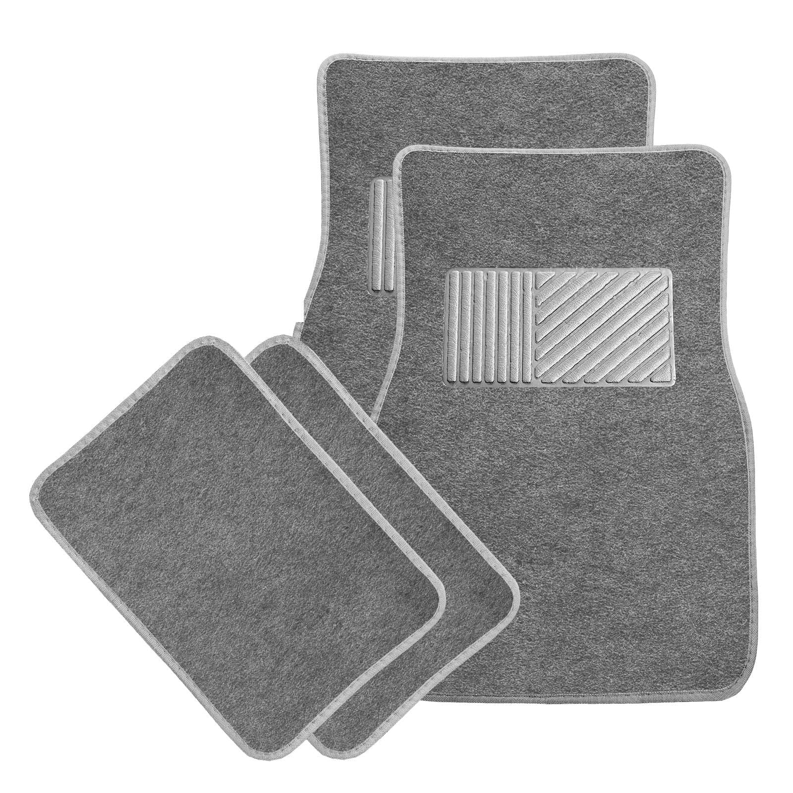 Sun Walker 4 PCS Car Floor Mats, Waterproof Anti-Slip Front & Rear Car Carpets with Driver Heel Pad, All Weather Floor Protective Pads Universal for SUVs Trucks Sedans Vans