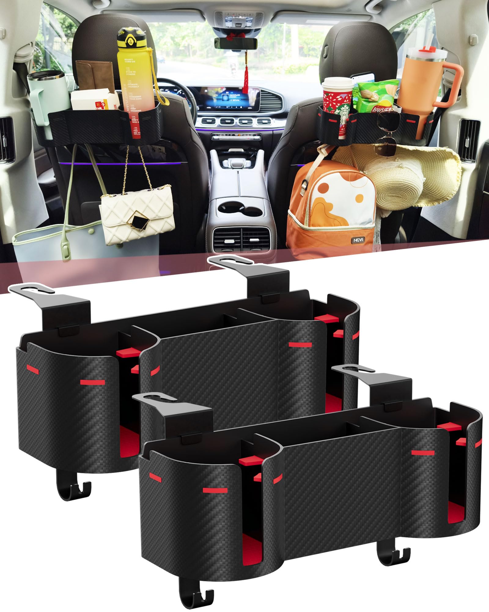 4-in-1 Car Headrest Cup Holder & Backseat Organizer