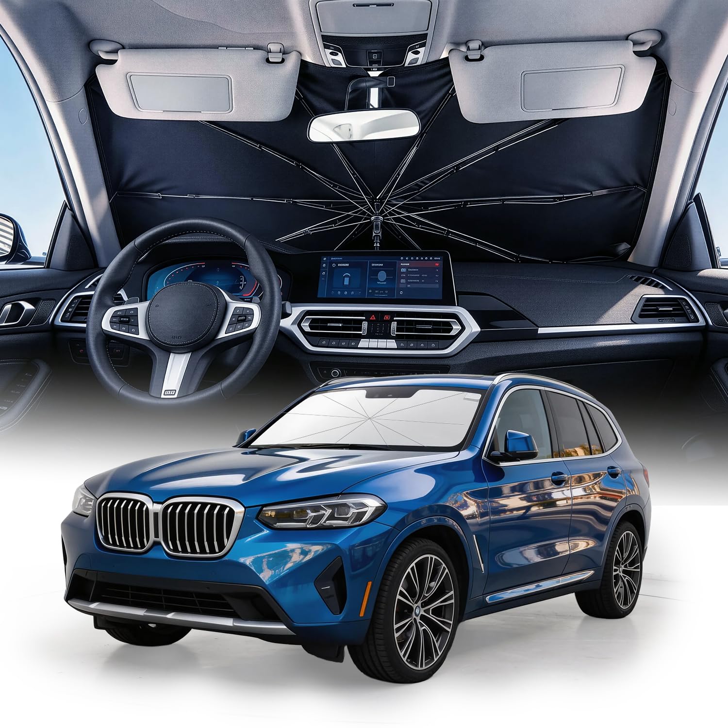 Weektic 2026 Upgraded Custom-Fit Windshield Sun Shade