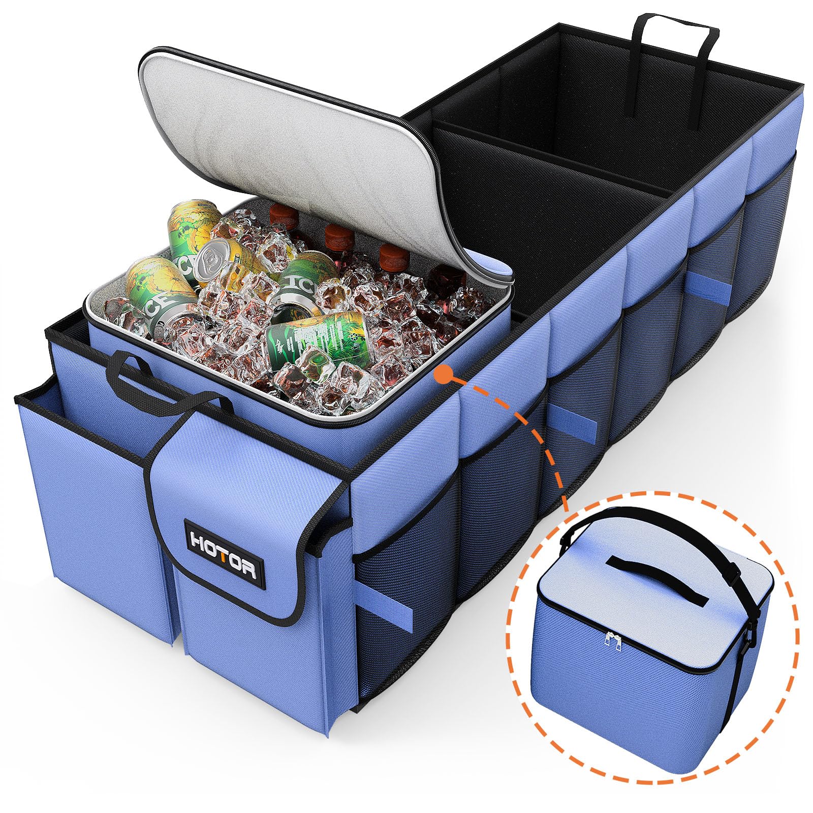 HOTOR Foldable Trunk Organizer with Removable Cooler