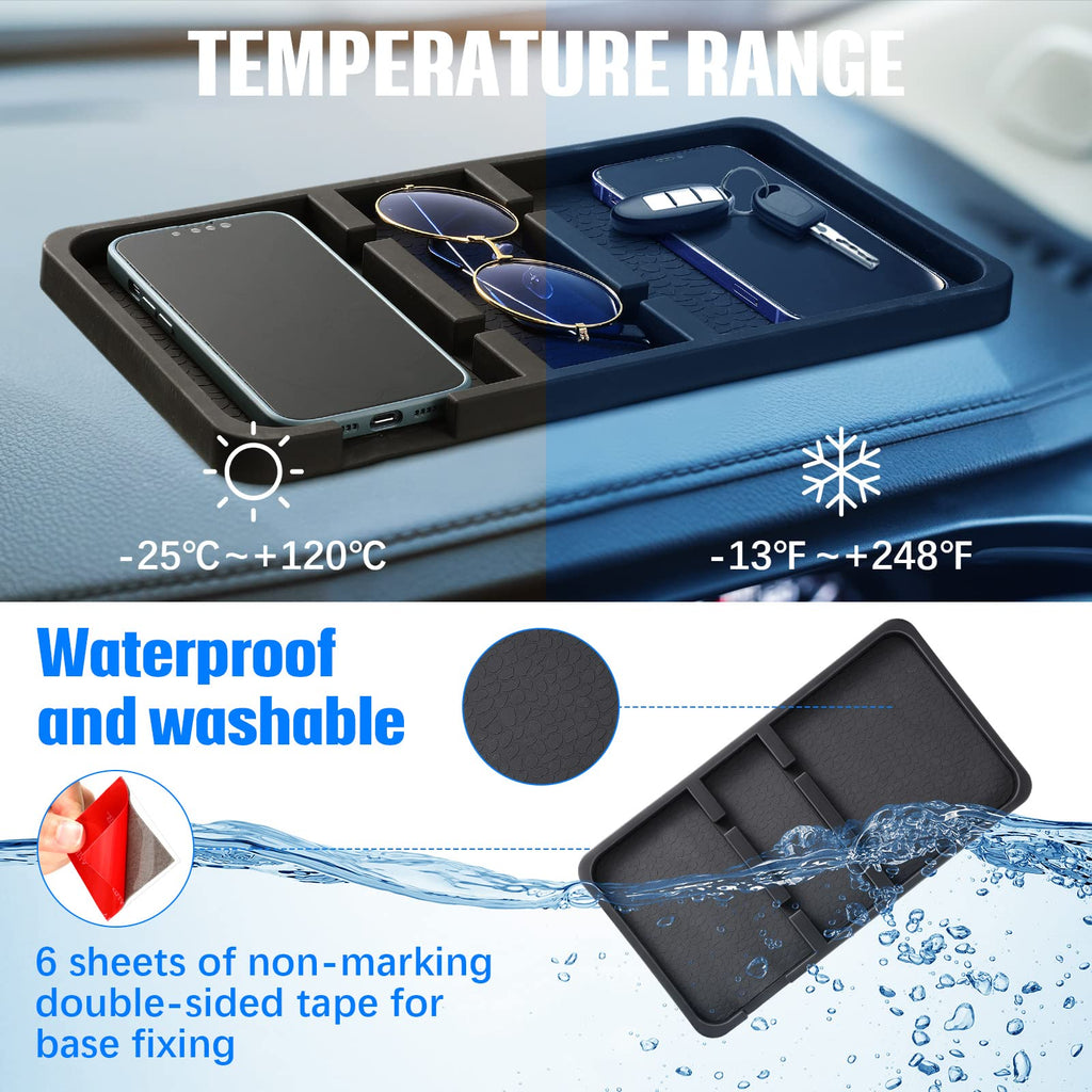 Yulejo Extra Large Dashboard Mat for Car Dashboard Accessories, Anti Skid Car Pad Compatible with All Smartphone Car Non Slip Pad for with Non Marking Tape (Trendy)