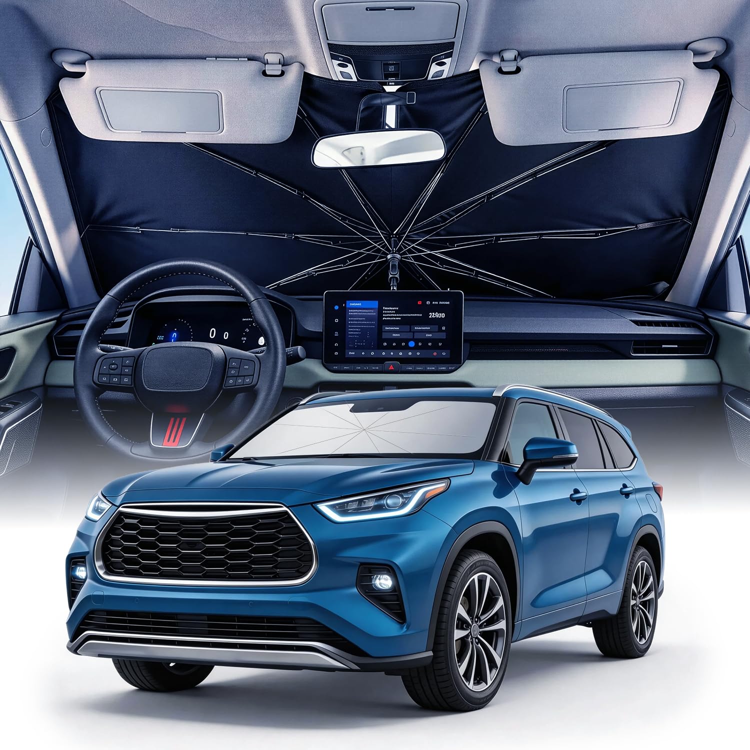 Weektic 2026 Upgraded Custom-Fit Windshield Sun Shade