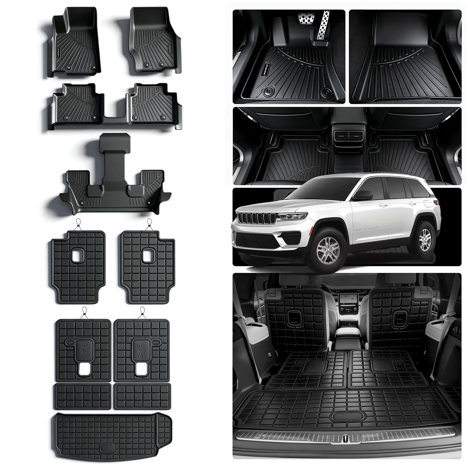 MJBYMAT Floor Mats & Trunk Mat & Backrest Mat
