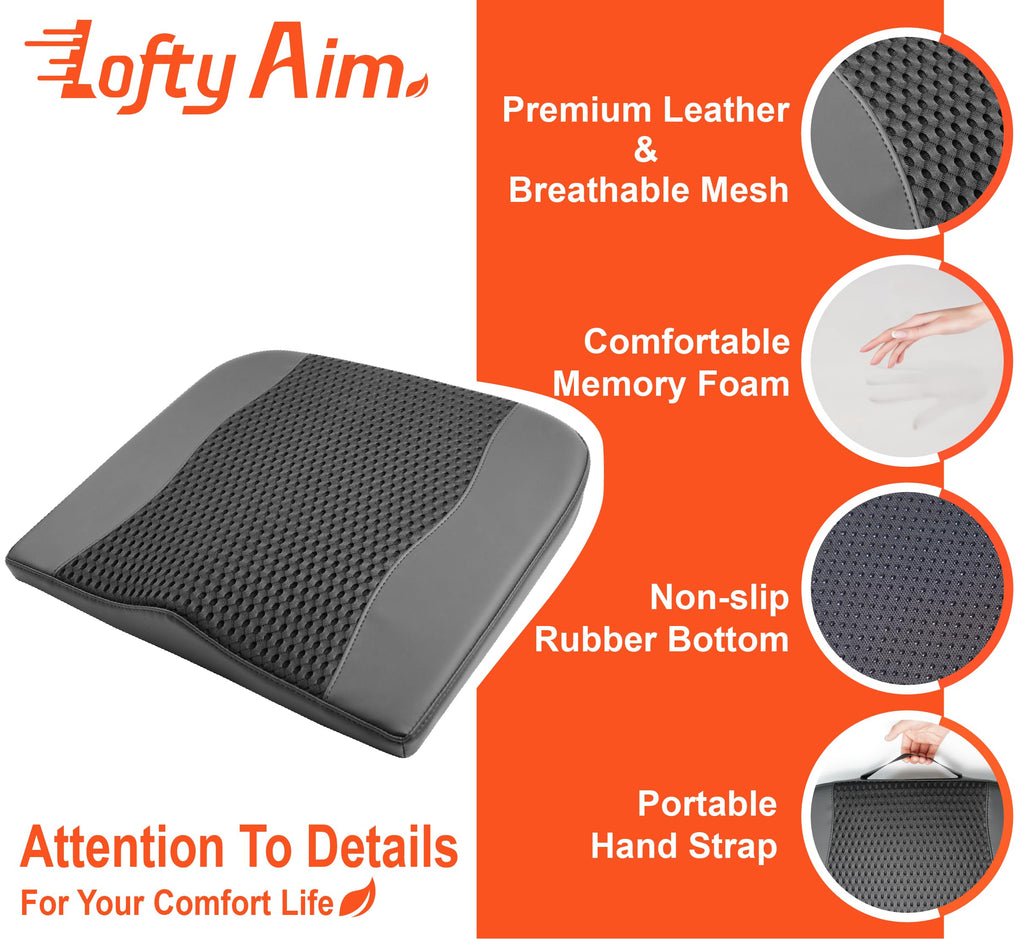 Lofty Aim Memory Foam Car Seat Cushion for Sciatica Relief