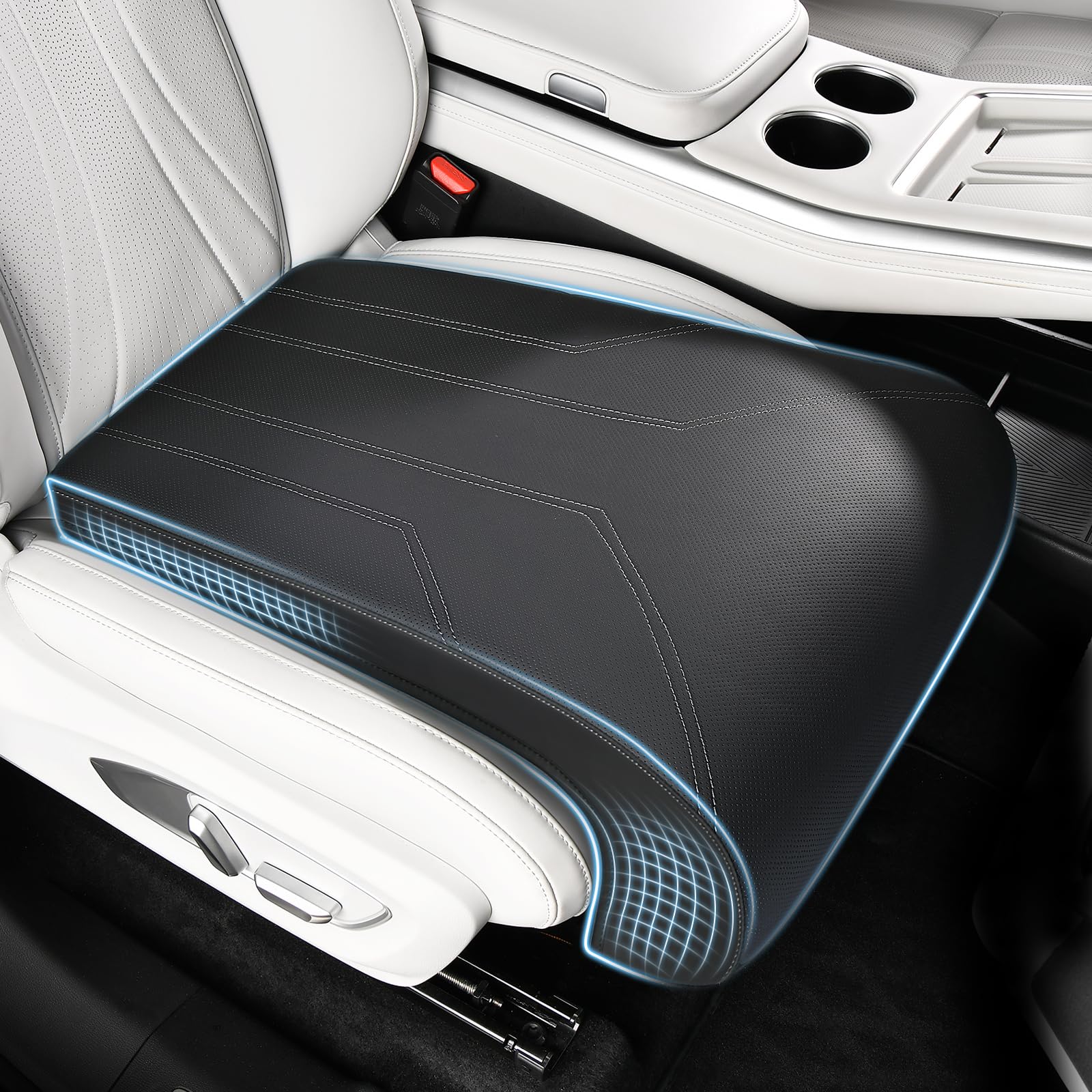 FLORICH Memory Foam Car Seat Extender & Leg Support Cushion