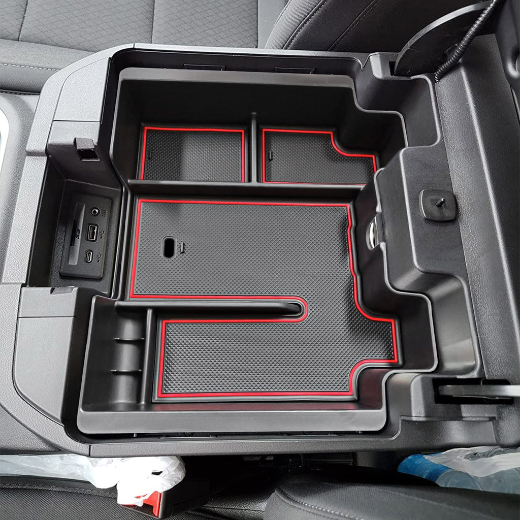 Full Size Center Console Organizer Tray Compatible with 2019-2022 Chevy Silverado/GMC Sierra 1500 and 2020 2021 2022 Silverado/Sierra 2500HD 3500HD Accessories -Full Console w/Bucket Seats ONLY