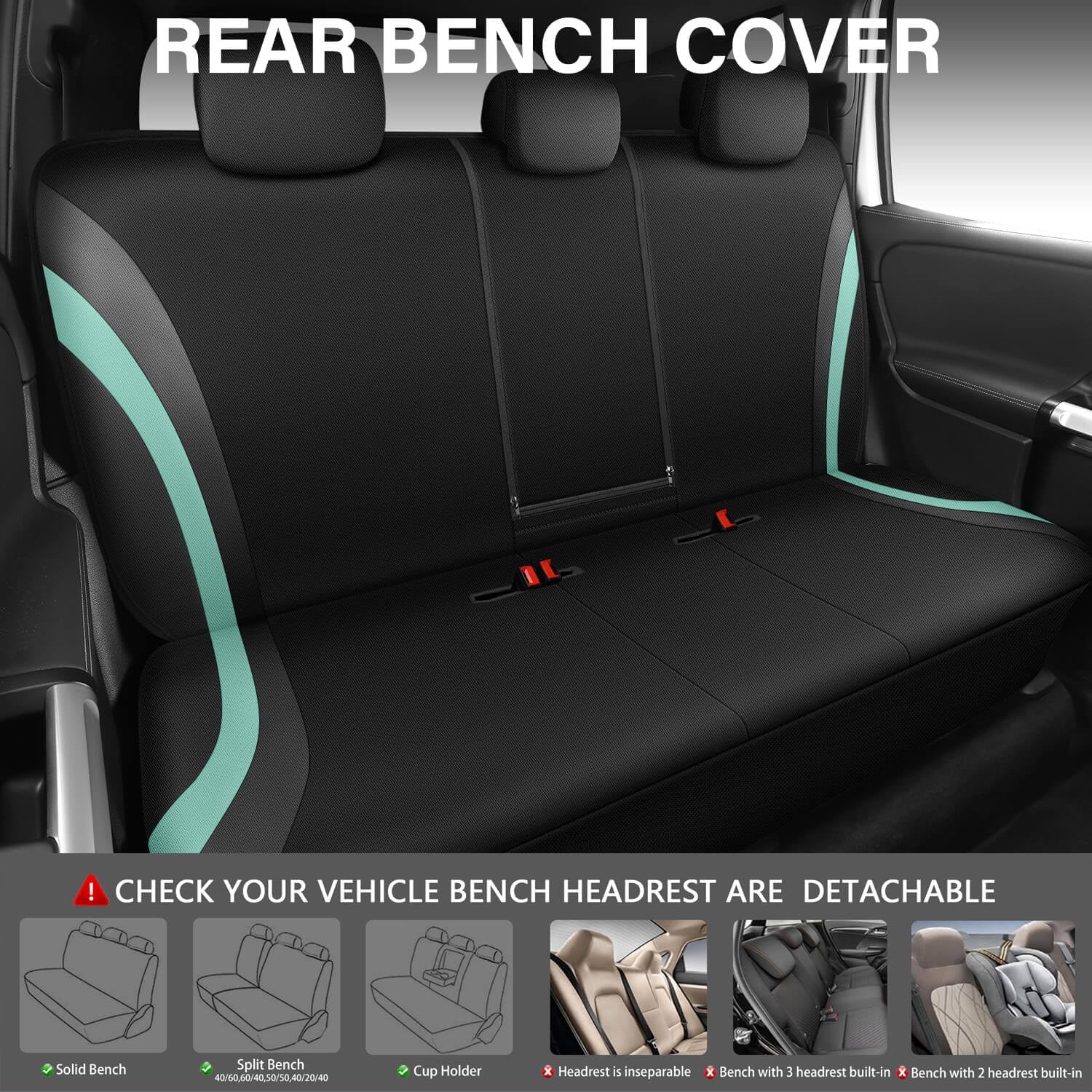 CAR PASS Line Rider Sporty Front Seat Covers,Car Seat Covers Front Seats Only,Airbag Compatible,Universal Fit Sedans,Cars,Vans
