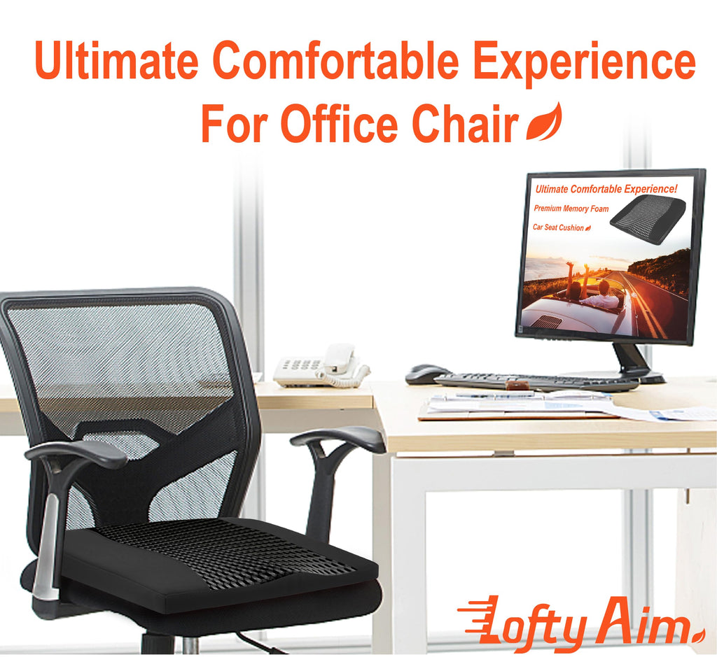 Lofty Aim Memory Foam Car Seat Cushion for Sciatica Relief
