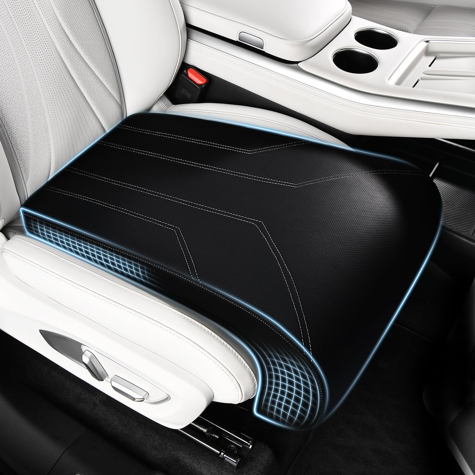 FLORICH Memory Foam Car Seat Extender & Leg Support Cushion