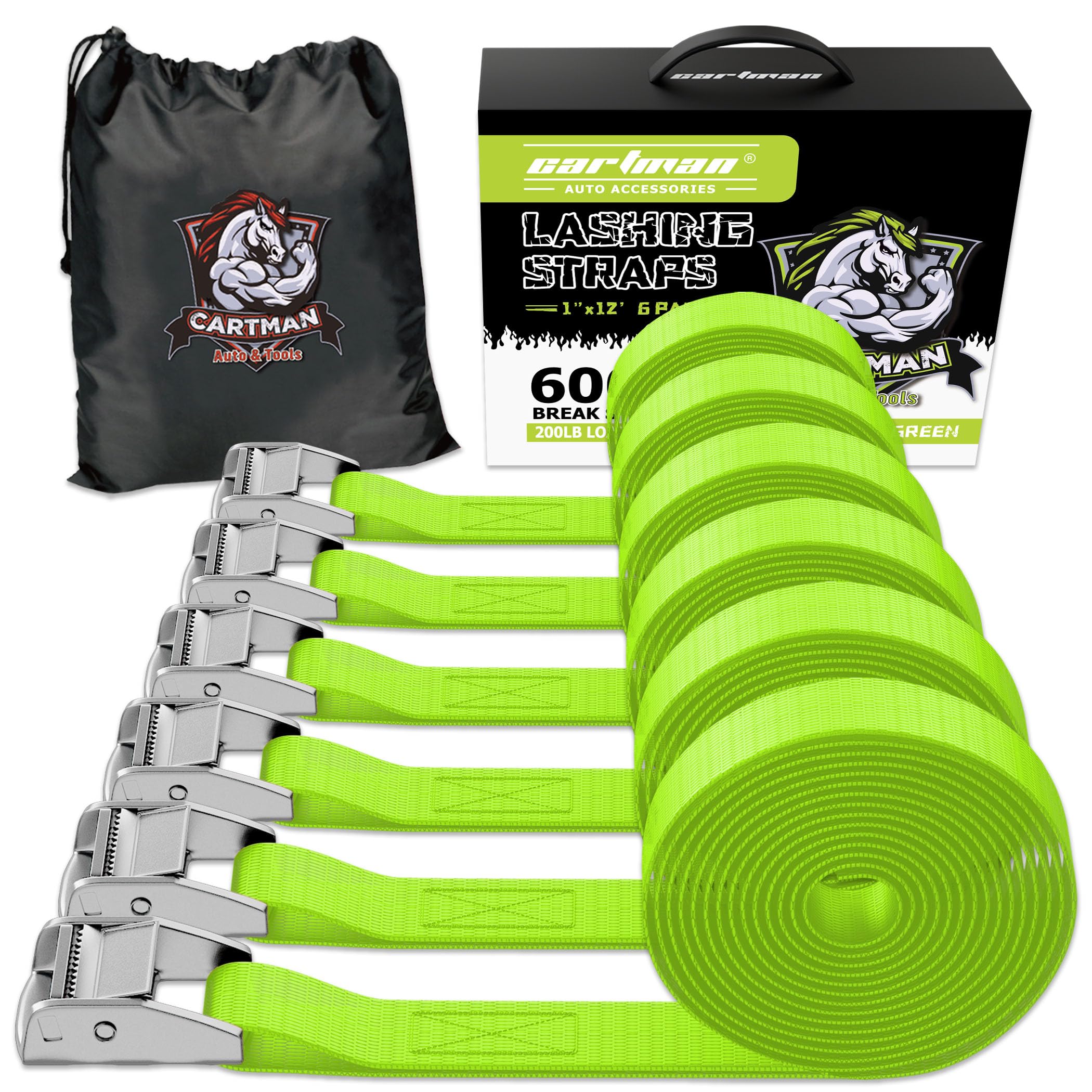 Cartman 1-Inch x 12-Foot 600 lb Lashing Straps