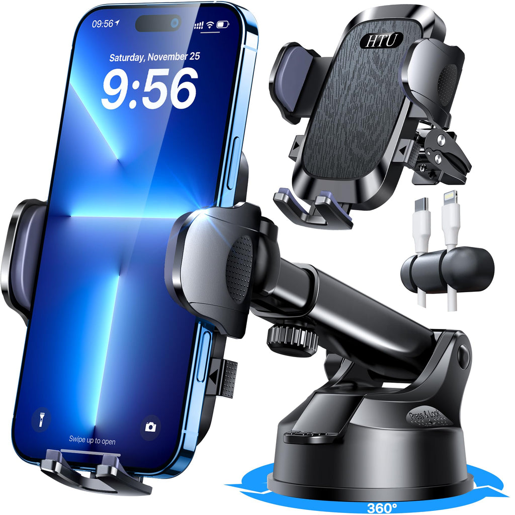 HTU 360° Universal Suction Car Phone Mount for Dashboard