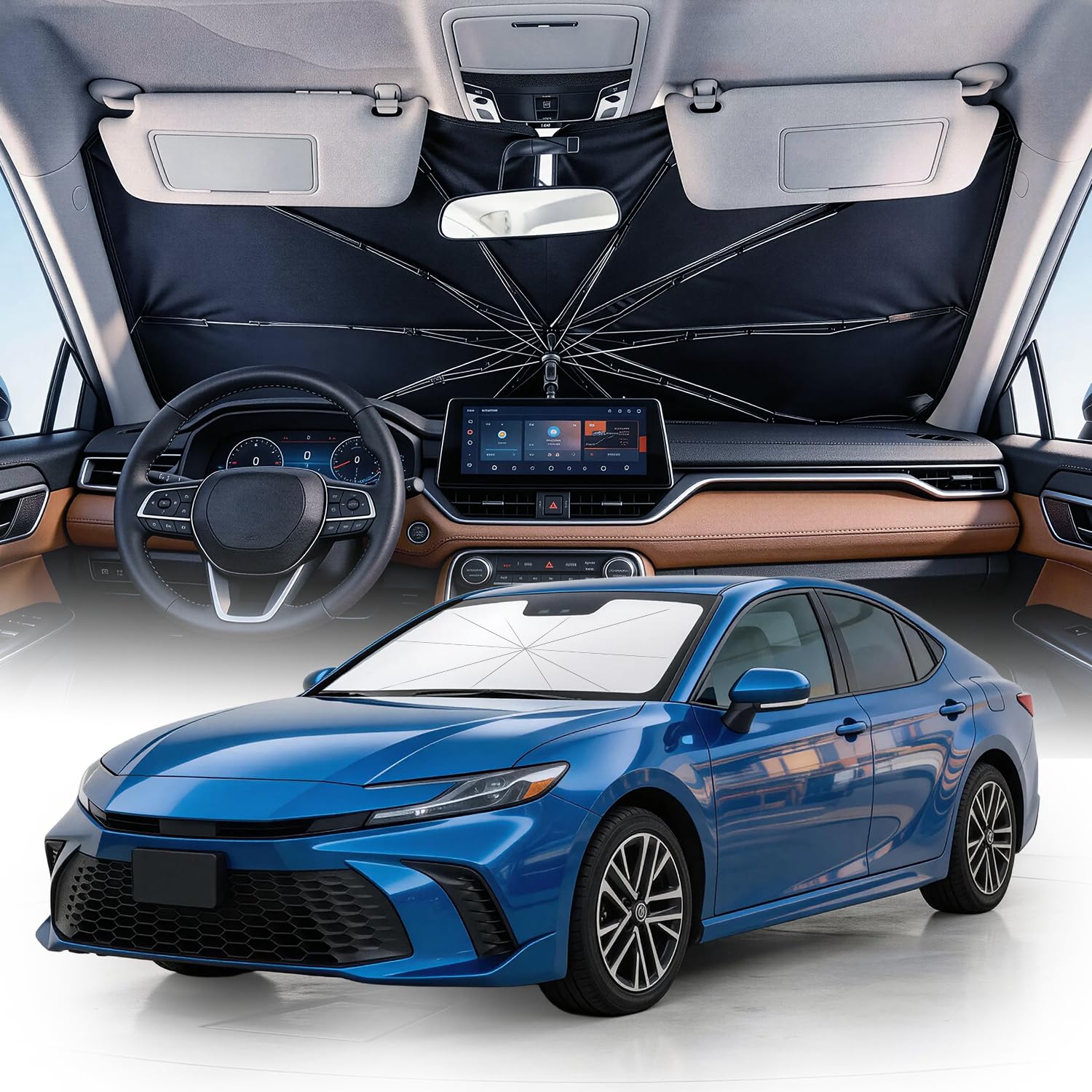 Weektic 2026 Upgraded Custom-Fit Windshield Sun Shade