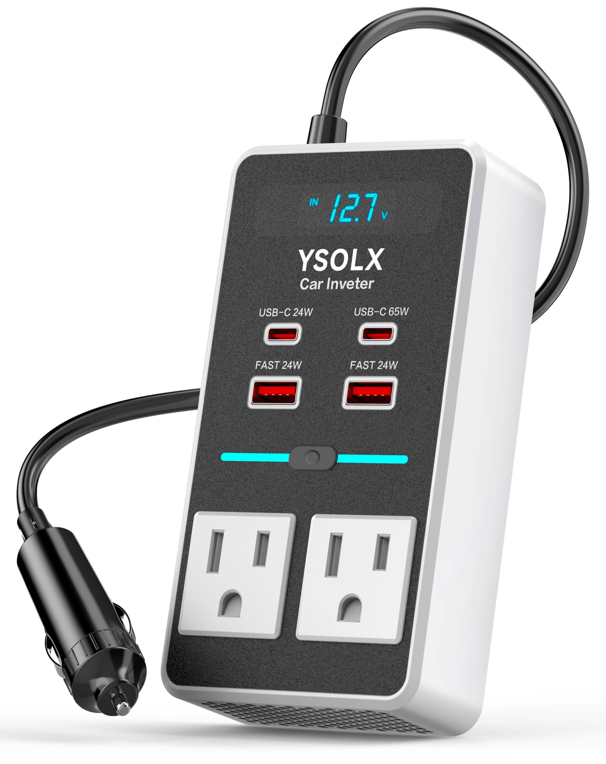 YSOLX 300W 12V-to-110V Dual-Outlet Car Power Inverter