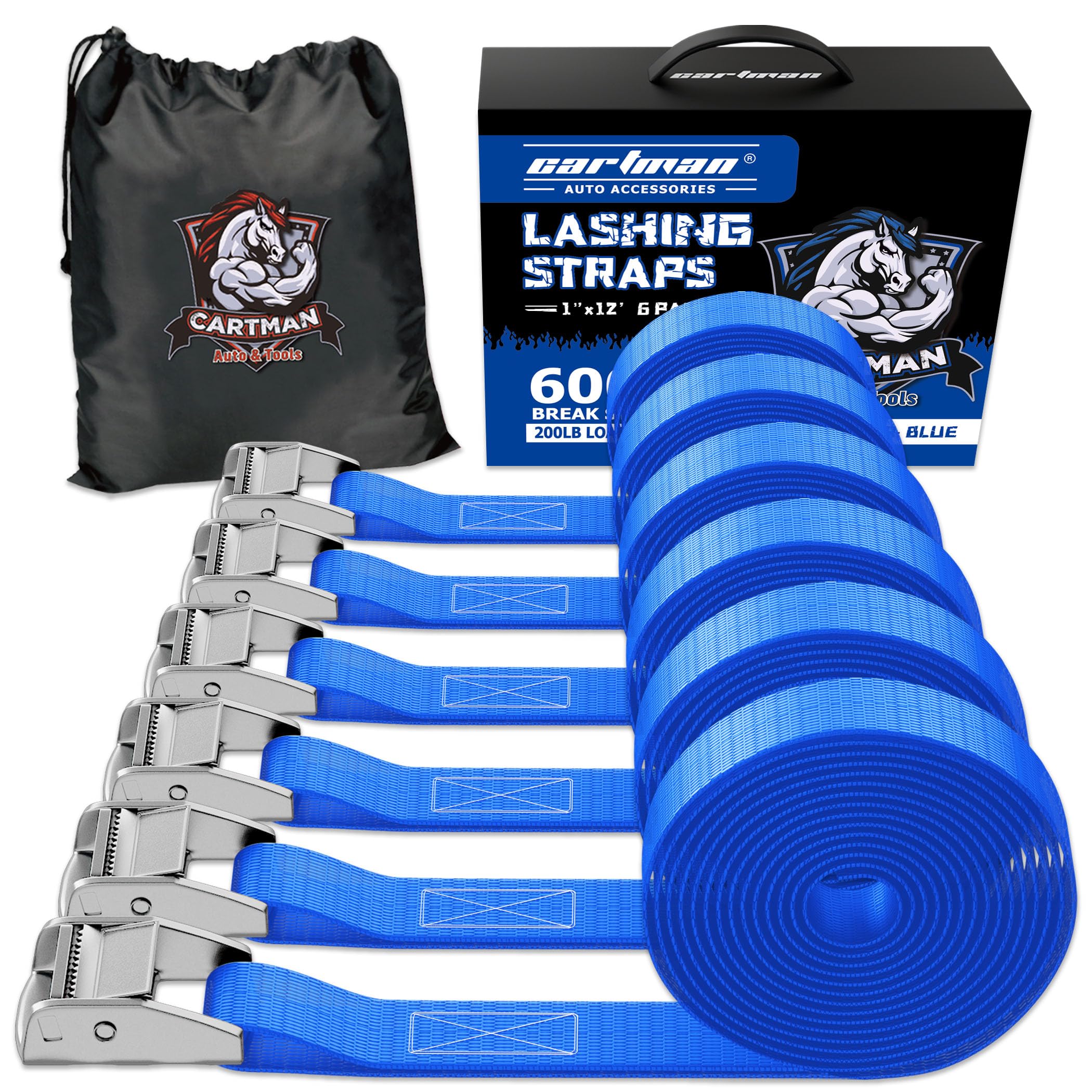 Cartman 1-Inch x 12-Foot 600 lb Lashing Straps