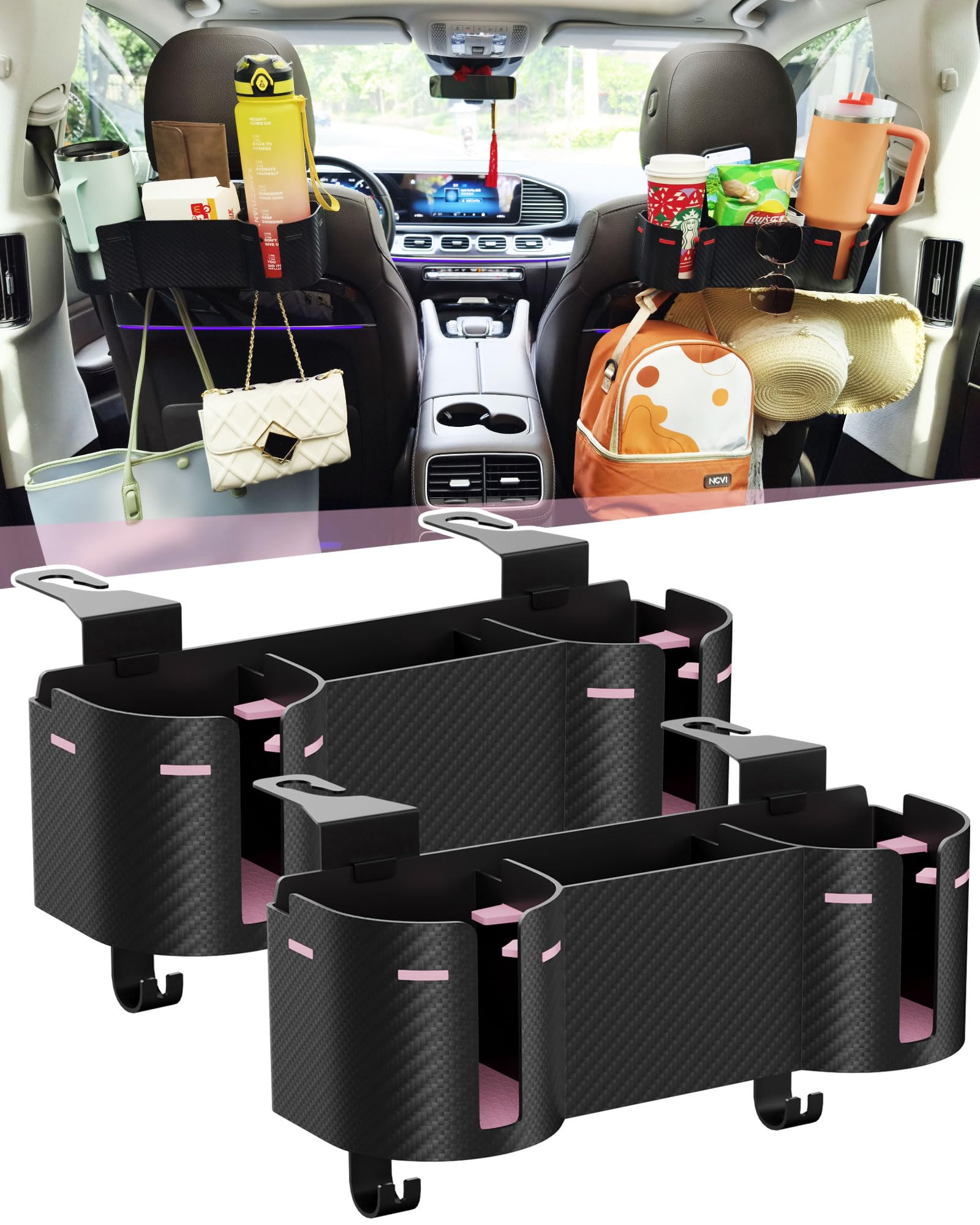 4-in-1 Car Headrest Cup Holder & Backseat Organizer