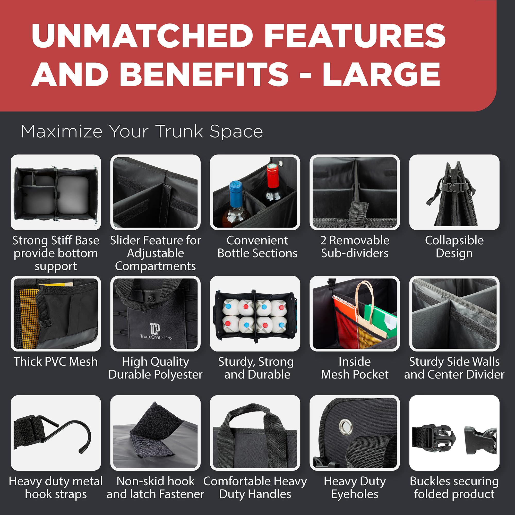 TrunkCratePro Foldable SUV & Car Trunk Storage Organizer