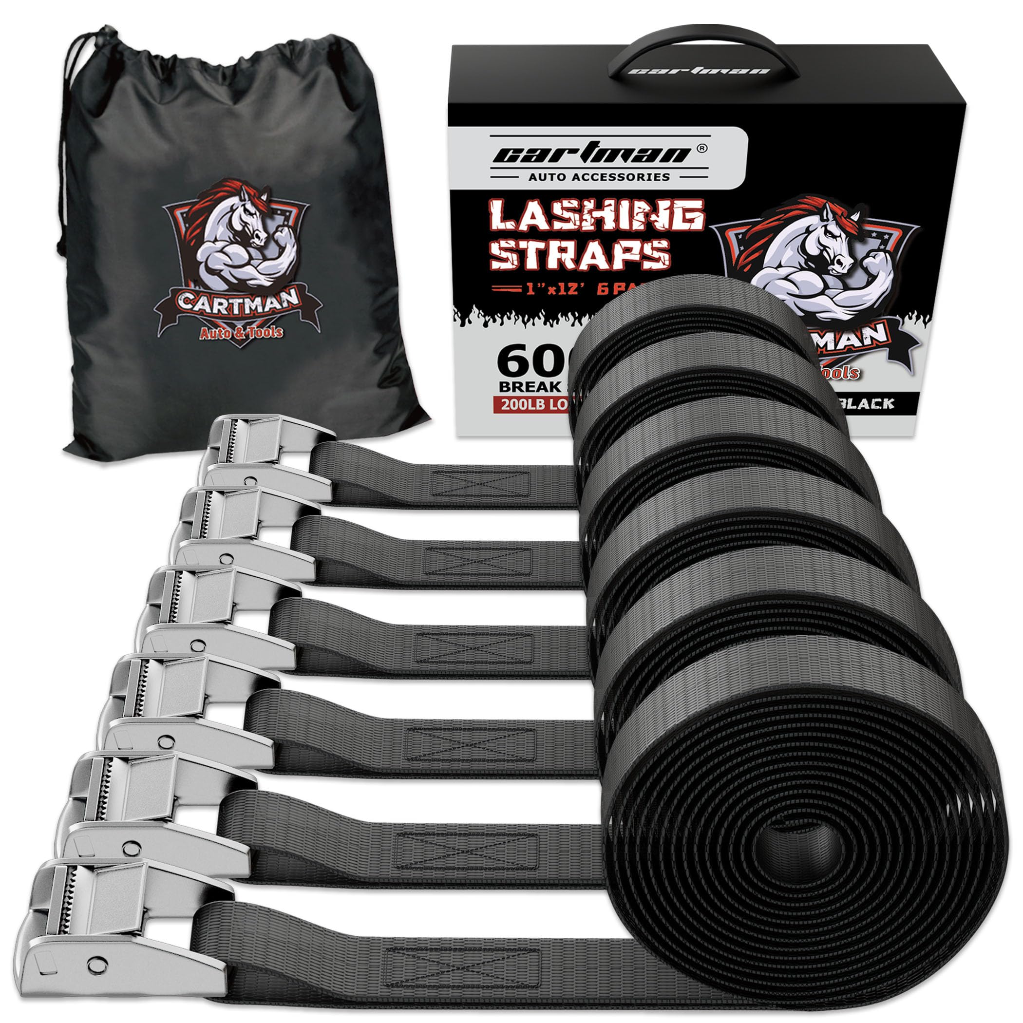 Cartman 1-Inch x 12-Foot 600 lb Lashing Straps