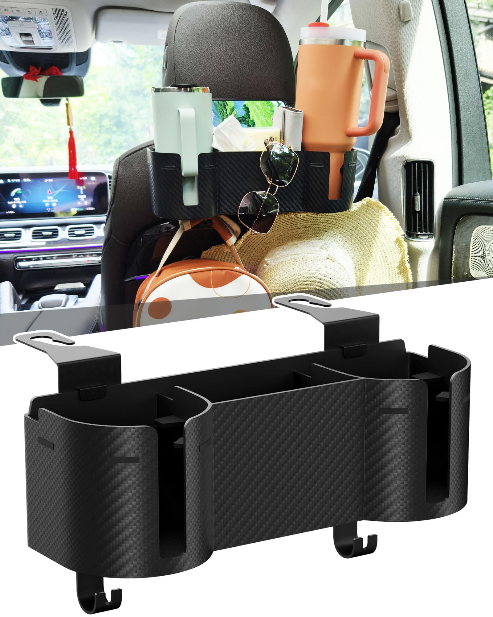 4-in-1 Car Headrest Cup Holder & Backseat Organizer