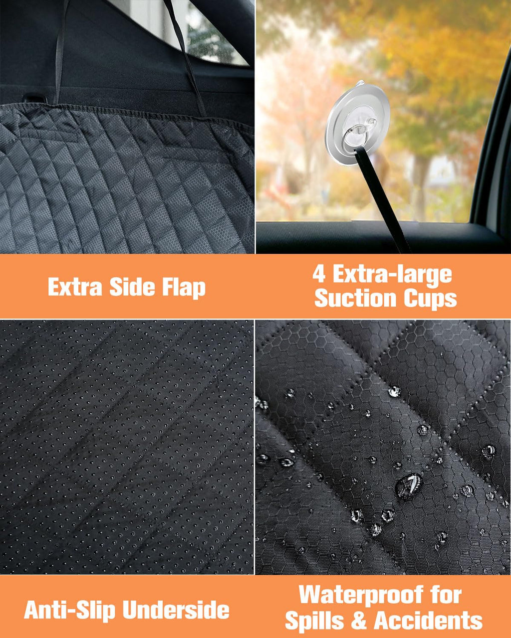 PETICON SUV Cargo Liner for Dogs, Waterproof Pet Cargo Cover Dog Seat Mat for SUVs Sedans Vans with Bumper Flap Protector, Non-Slip, Large Size Universal Fit