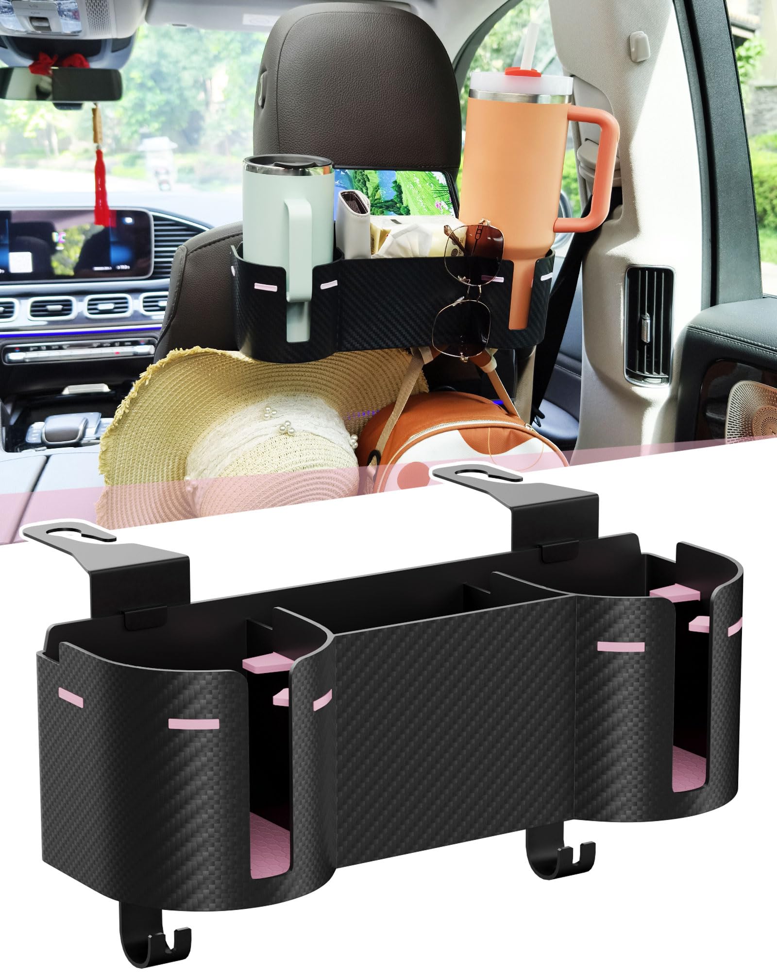 4-in-1 Car Headrest Cup Holder & Backseat Organizer