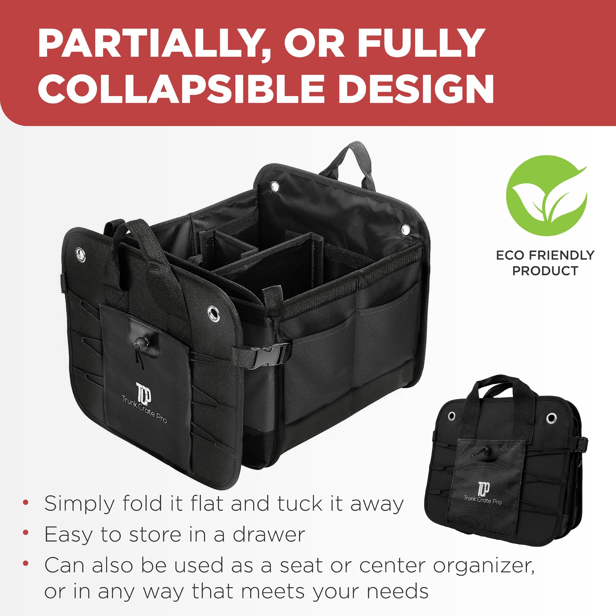 TrunkCratePro Foldable SUV & Car Trunk Storage Organizer