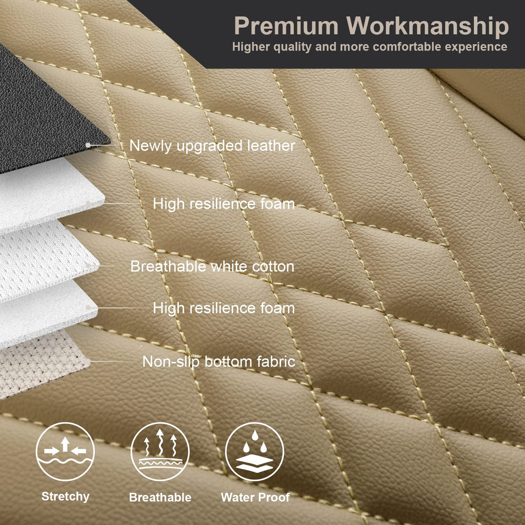 GIANT PANDA Premium PU Leather Front Car Seat Cover Protector Anti-Slip Bottom Seat Cover Fits 95% of Vehicles